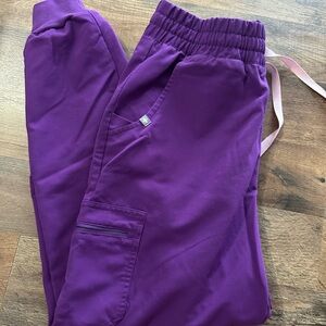 Figs Purple Sweatpants with Elastic Cuffs